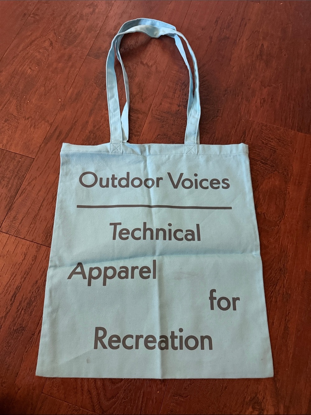 Outdoor Voices Light Blue Canvas Tote with 'Dallas' Print